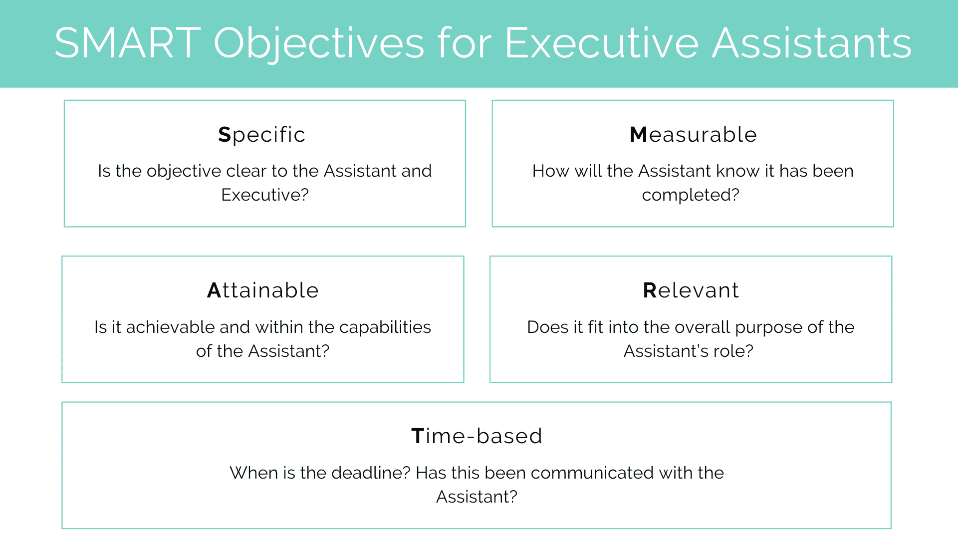 SMART Objectives For Executive Assistants Practically Perfect PA